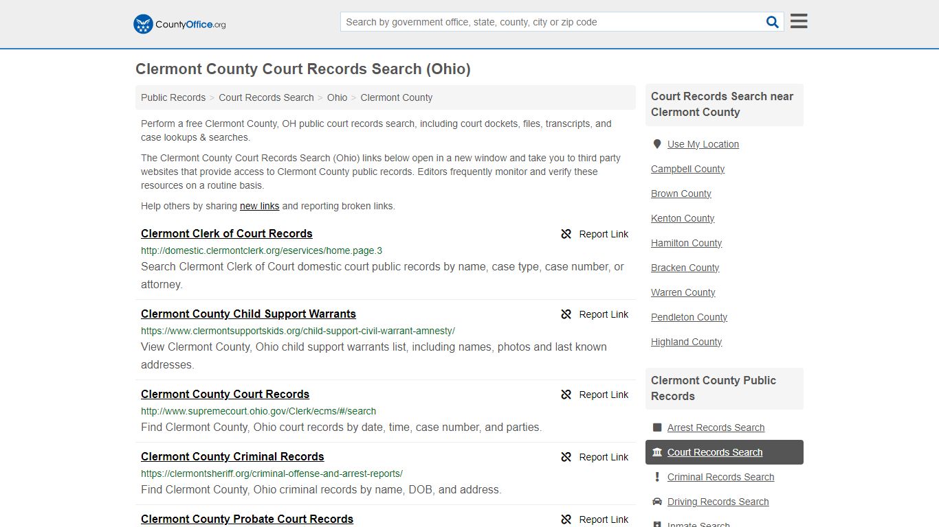 Clermont County Court Records Search (Ohio) - County Office