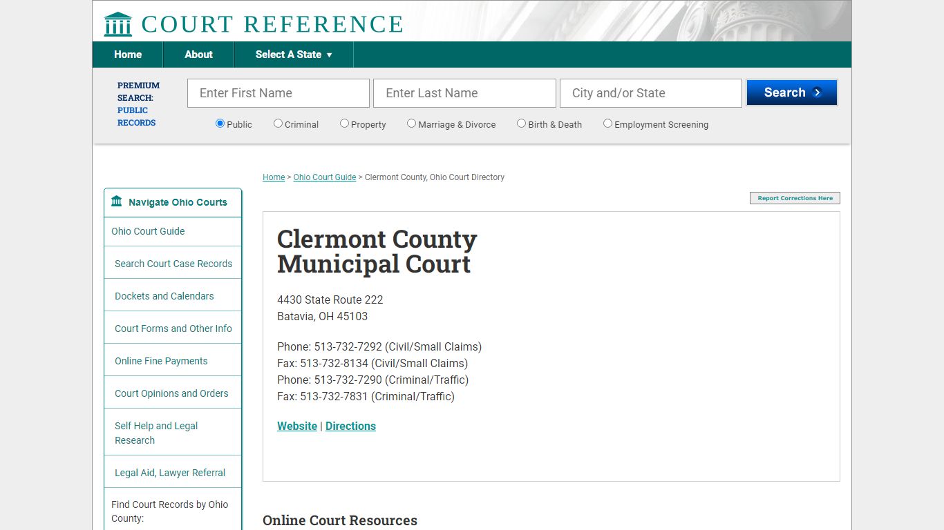 Clermont County Municipal Court - CourtReference.com